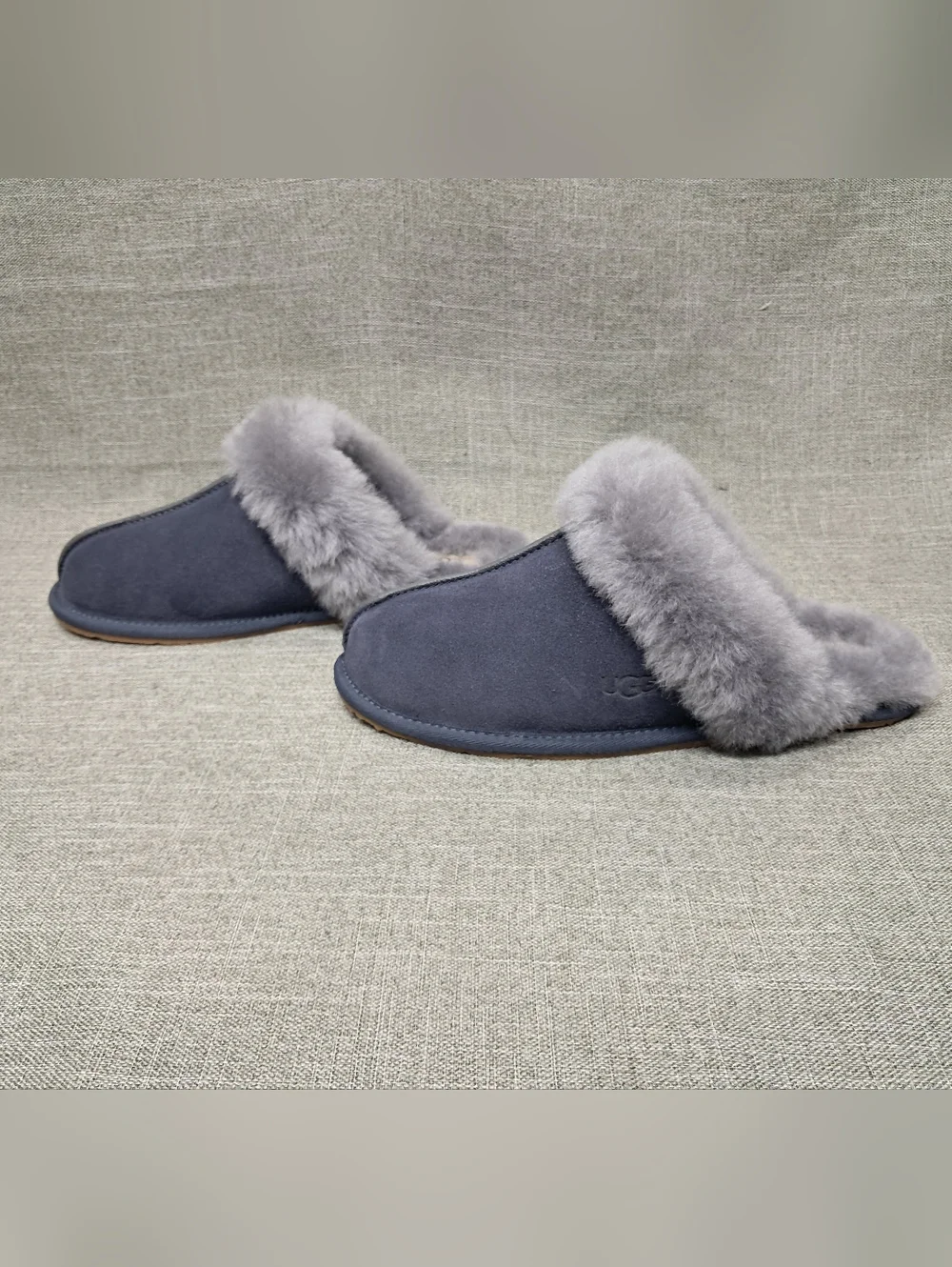 UGG Scuffette ii Navy/Grey Suede Slip On Slippers Womens Size 8 - Picture 2 of 14